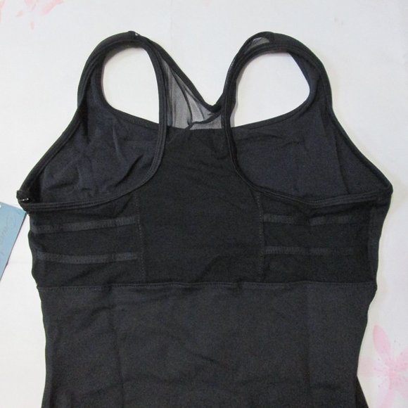 Leotard New Women's LA Fits MA Dance Ballet Jazz Black Danshuz Racerback Mesh - Picture 4 of 4